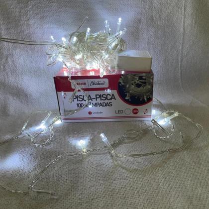 Imagem de Kit 4 Pisca Pisca 220v Natal Led 100 Lâmpadas 8 funções 8 Metros Branco
