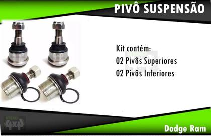 Imagem de Kit 4 Pivos Dodge Ram Inf e Sup 2500 Ano 2003 a 2015