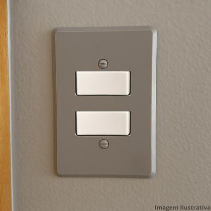 Imagem de Kit 4 Placa Espelho 4x2 2 Posto Silentoque 8506 Cor Cinza