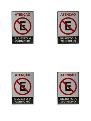 Imagem de KIT 4 PlacaS DE Sinalização 30x20 Atenção Sujeito a Guincho