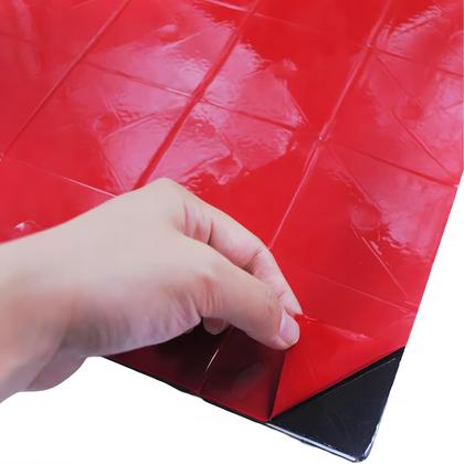 Imagem de Kit 4 Placas Pastilha Espelhada Autoadesiva Revestimento Parede Cozinha Banheiro Lavável