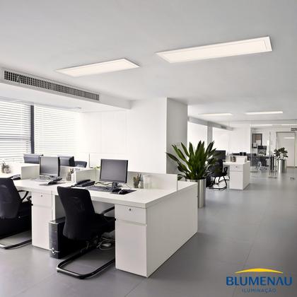 Kit 4 Plafon Retangular Sobrepor 15x60cm 20w Branco Neutro 4100K - Blumenau Iluminação Imagem de Kit 4 Plafon Retangular Sobrepor 15x60cm 20w Branco Neutro 4100K