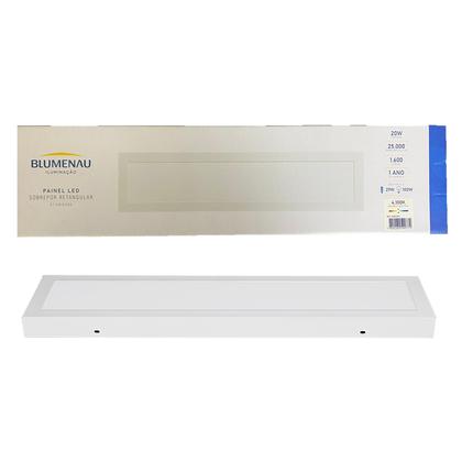 Kit 4 Plafon Retangular Sobrepor 15x60cm 20w Branco Neutro 4100K - Blumenau Iluminação Imagem de Kit 4 Plafon Retangular Sobrepor 15x60cm 20w Branco Neutro 4100K