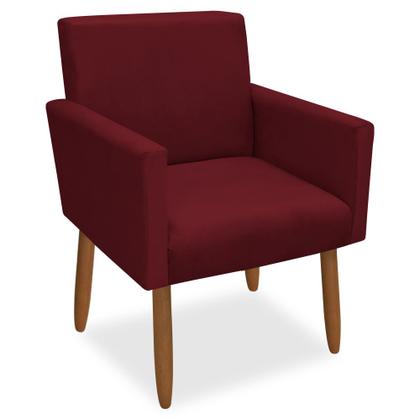Imagem de Kit 4 Poltronas Decorativa Nina Pés Palito Veludo Vermelho Chamby Móveis