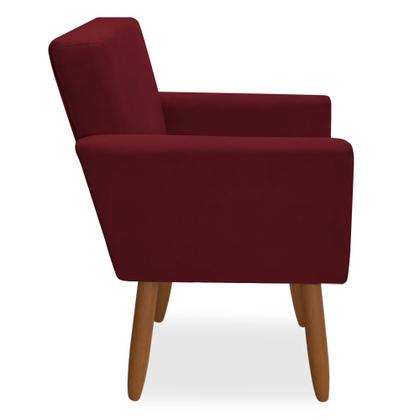 Imagem de Kit 4 Poltronas Decorativa Nina Pés Palito Veludo Vermelho Chamby Móveis