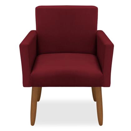 Imagem de Kit 4 Poltronas Decorativa Nina Pés Palito Veludo Vermelho Chamby Móveis