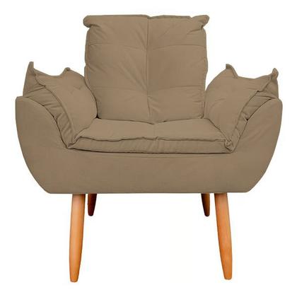 Imagem de Kit 4 Poltronas Decorativa Opala Sala de Estar Veludo Cappuccino Kimi Decor