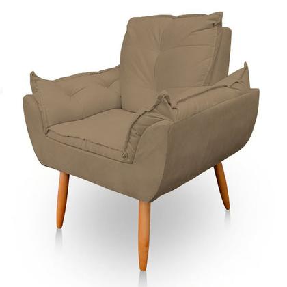 Imagem de Kit 4 Poltronas Decorativa Opala Sala de Estar Veludo Cappuccino Kimi Decor