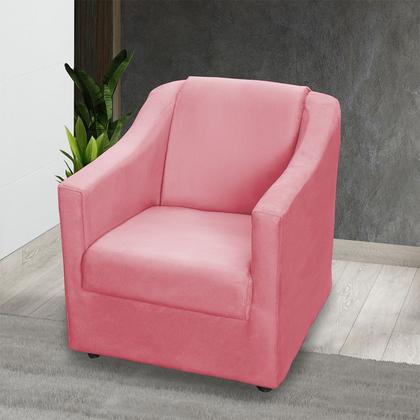 Imagem de Kit 4 Poltronas Decorativas para Sala, Recepção e Manicure Suede Cores Pé Cromado  