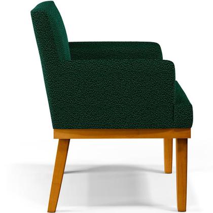Imagem de Kit 4 Poltronas Decorativas Sala De Estar E Recepção Base Mel Beatriz W01 Bouclê Verde - Lyam Decor