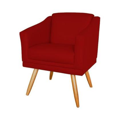 Imagem de Kit 4 Poltronas Decorativas San Diego Sala de Estar Tecido Veludo Vermelho Kimi Design