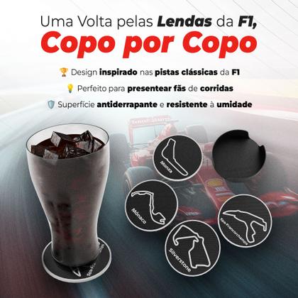 Imagem de Kit 4 Porta Copos PLA Fórmula 1 Criativo para Fãs de Corrida