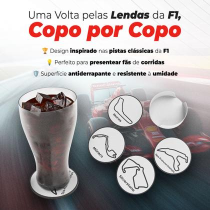 Imagem de Kit 4 Porta Copos PLA Fórmula 1 Criativo para Fãs de Corrida