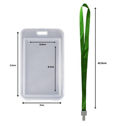 Imagem de Kit 4 Porta Crachá Cartão Transparente Cordão Cores Sortidas