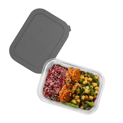 Imagem de Kit 4 Pote De Vidro Com Tampa Hermética Marmita Retangular 370ml