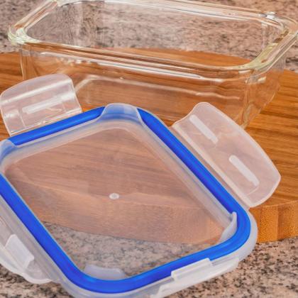 Imagem de Kit 4 Pote De Vidro Hermético C/ Tampa Lock Marmita Fit 640ml