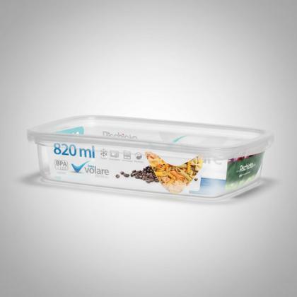 Imagem de Kit 4 Pote Retangular 820ml Armazenamento Alimento S/ Bpa