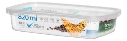 Imagem de Kit 4 Pote Retangular 820ml Armazenamento Alimento S/ Bpa