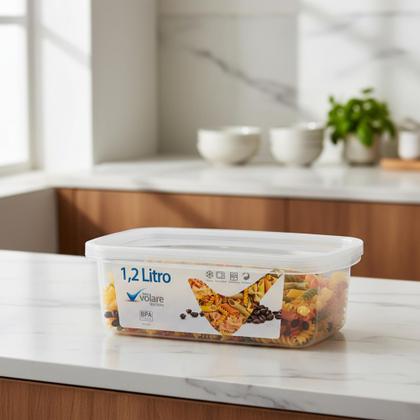 Imagem de Kit 4 Pote Retangular Alimento 1,2l Armazenamento Bpa Free