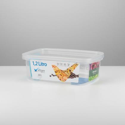 Imagem de Kit 4 Pote Retangular Alimento 1,2l Armazenamento Bpa Free