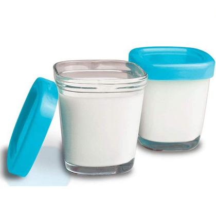 Imagem de Kit 4 Potes de Vidro para Armazenar Leite Materno ou Papinha Clingo