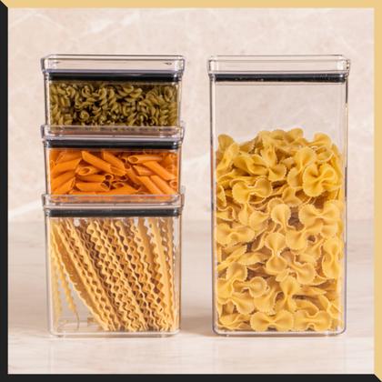 Imagem de Kit 4 Potes Herméticos Retangular 1300ml - Paramount