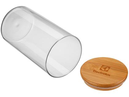Imagem de kit 4 Potes Herméticos Vidro Electrolux Porta Mantimentos Tampa de Bambu