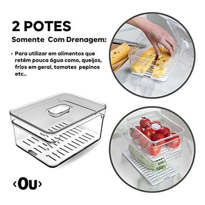 Imagem de Kit 4 Potes Organiza Cozinha Geladeira Empilháveis Marca Ou