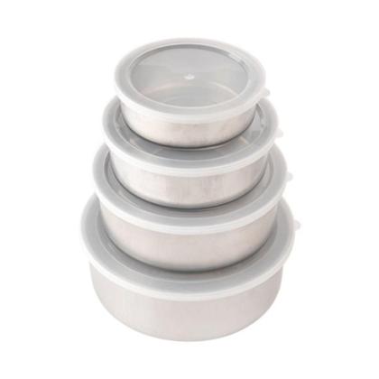 Imagem de Kit 4 Potes Tigelas Inox com Tampa