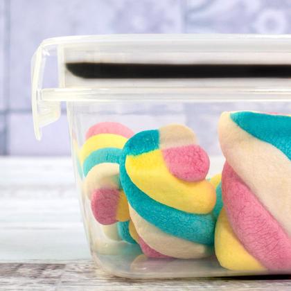 Imagem de Kit 4 Potes Ware 550ml p/ Alimentos não vaza Micro-ondas e Congelador Hermético