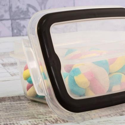 Imagem de Kit 4 Potes Ware 550ml p/ Alimentos não vaza Micro-ondas e Congelador Hermético