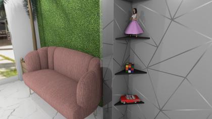 Imagem de Kit 4 Prateleiras De Canto Preta Em MDF Para Decoração/Sala/Cozinha/Quarto/Escritório