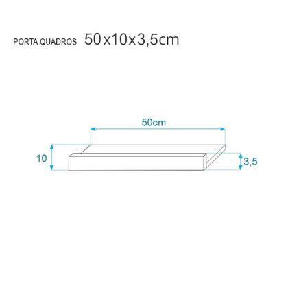 Imagem de Kit 4 Prateleiras Porta Quadros 50 x 10cm Nogal Suporte Invisível