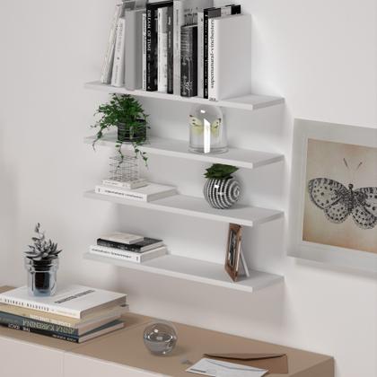 Kit 4 Prateleiras Suspensas Nicho Decoração Mdf Suporte Invisível - Deliquadros Imagem de Kit 4 Prateleiras Suspensas Nicho Decoração Mdf Suporte Invisível