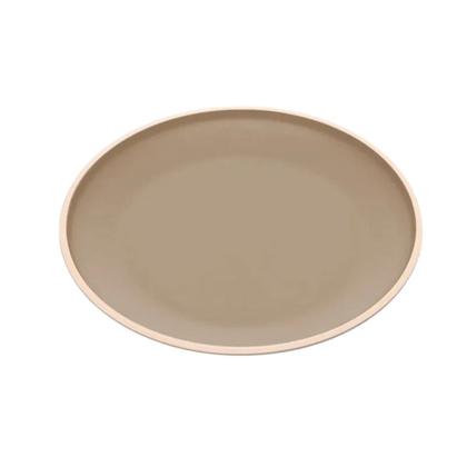 Imagem de Kit 4 Pratos De Melamina Plástica Bege Chique Para Família
