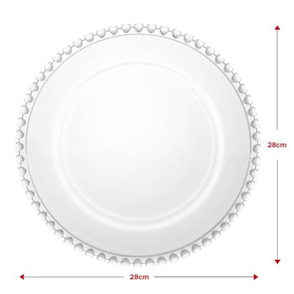 Imagem de Kit 4 Pratos Rasos de Cristal de Chumbo Coração 28cm Lyor