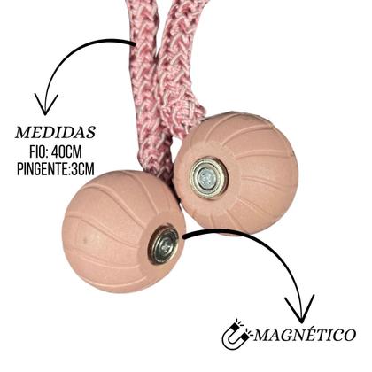Imagem de Kit 4 Prendedores De Cortina Magnético Abraçadeira Presilhas Fivela Laço Imã
