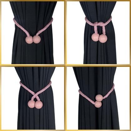 Imagem de Kit 4 Prendedores De Cortina Magnético Abraçadeira Presilhas Fivela Laço Imã