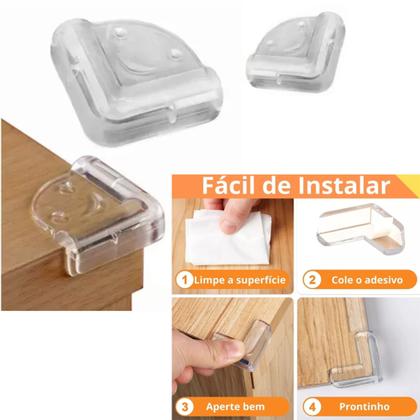 Imagem de Kit 4 Protetor Borda de Mesa Canto Silicone Fácil Instalação