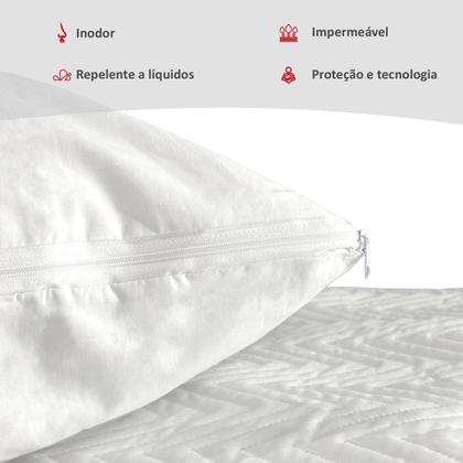 Imagem de Kit 4 Protetor de Travesseiro Impermeável Algodão Percal com Zíper