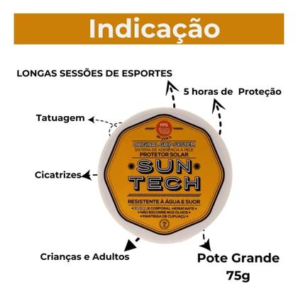 Imagem de Kit 4 Protetores Solar Esportivo Incolor 5H Duração 30FPS 300g Suntech