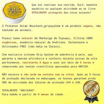 Imagem de Kit 4 Protetores Solar Esportivo Incolor 5H Duração 30FPS 300g Suntech