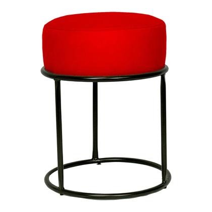 Imagem de Kit 4 puff decorativos para sala luxe base preta suede vermelho - clique e decore