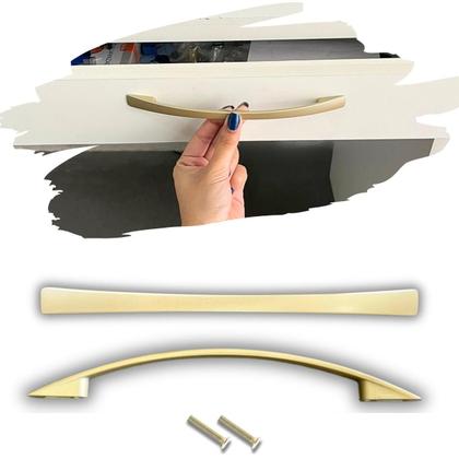 Imagem de Kit 4 Puxador Alça em Metal 20,4cm p/ Móveis e Armários