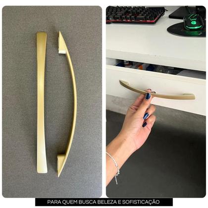 Imagem de Kit 4 Puxador Alça em Metal 20,4cm p/ Móveis e Armários