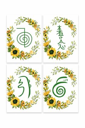 Imagem de Kit 4 Quadros Decorativos com Símbolos Reiki para Meditação e Bem-Estar