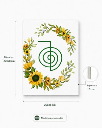 Imagem de Kit 4 Quadros Decorativos com Símbolos Reiki para Meditação e Bem-Estar