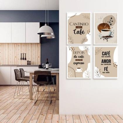 Imagem de Kit 4 Quadros Para Cantinho Do Café 24x18cm