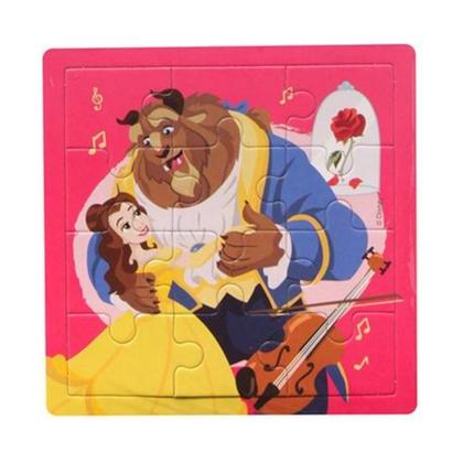 Imagem de Kit 4 Quebra Cabeça Princesa Disney Bela Fera Ariel Rapunzel