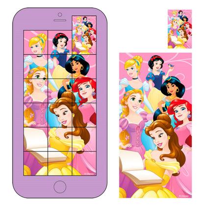 Imagem de Kit 4 Quebra Cabeça Princesa Disney Bela Fera Ariel Rapunzel